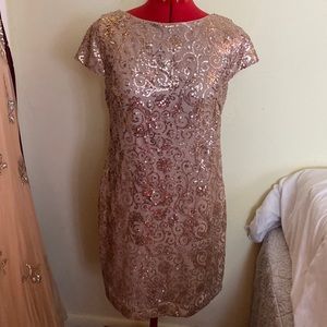 Jessica Howard pink/nude sequins dress size 8P